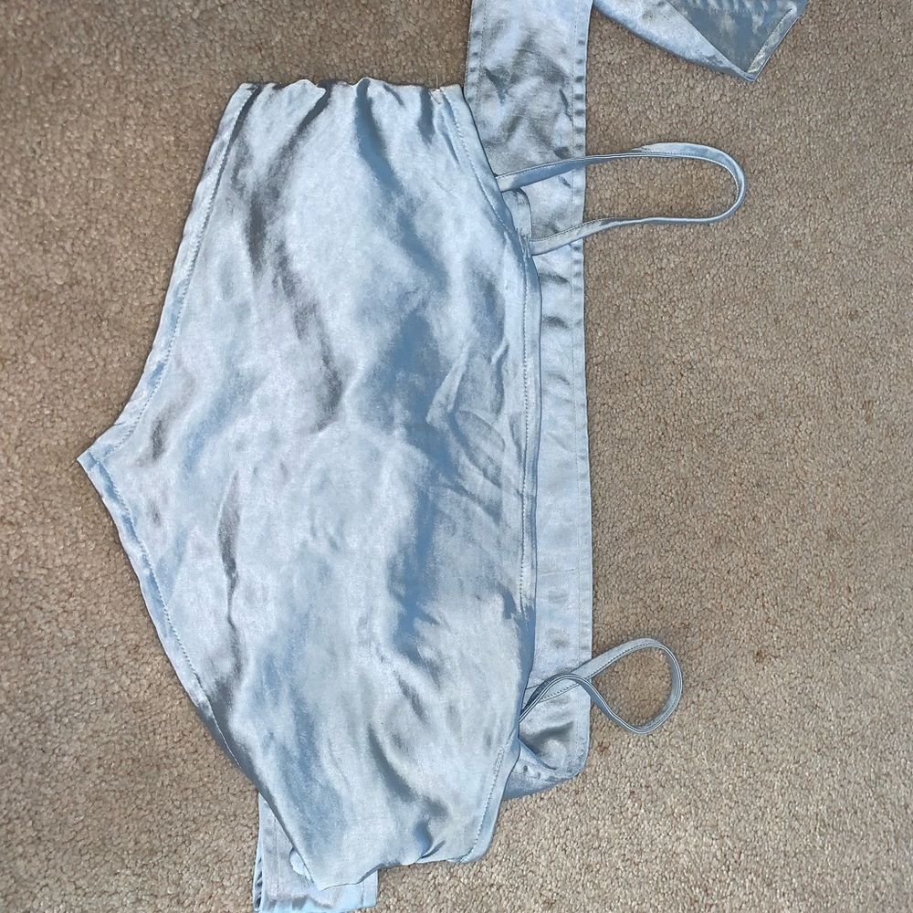 Motel Rocks zashe cami Crop Top in satin baby blue